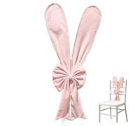 Genérico Rabbit Ears Chair Covers, Removable Stretch & Decor Cute Soft Plush Pink Easter Bunny Chair Back Covers, for Home Easter, Birthday, Spring Party & Restaurant Decor (4pcs)