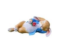 Genérico Rabbit Figurine,30x13.5x11.5cm Compact Resin Lying Rabbit Holding Flower Figurines | 11.8 Inches Adorable Outdoor Animal Statues,for Easter Home Table Centerpiece Yard Lawn Patio Indoor