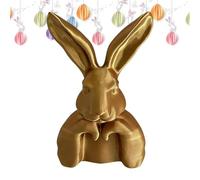 Genérico Rabbit Figurine - Resin Gold Finish, 12cm | Bunny Statue Table Ornament | Decorative Sculpture For Holiday Spring Living Room Mantel Shelf Office Home Display