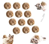 Genérico Rabbit Fur Ball Cat Toy, 3.9in Fuzzy Rabbit Fur Balls for Cats with Catnip, Interactive Fluffy Cat Toy Ball- Soft, Washable, Washable & Fun for Kicks & Games for Indoor Exercise (12PCS)