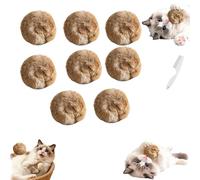 Genérico Rabbit Fur Ball Cat Toy, 3.9in Fuzzy Rabbit Fur Balls for Cats with Catnip, Interactive Fluffy Cat Toy Ball- Soft, Washable, Washable & Fun for Kicks & Games for Indoor Exercise (8PCS)