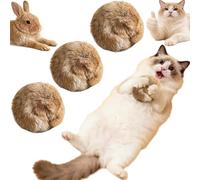 Genérico Rabbit Fur Ball Cat Toy, Natural Rabbit Fur Ball Soft Fluffy Toys Contains Catnip for Cats Chasing & Kicking, Furry Catnip Toy Balls for Satisfying Cat'S Natural Instincts (3PCS)
