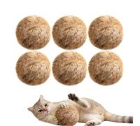 Genérico Rabbit Fur Ball Cat Toy, Rabbit Fur Ball Soft Plush Lightweight Furry Interactive Cat Toy for Chasing, Furry Catnip Toyball, Washable & Fun to Indoor Exercise (6Pcs)