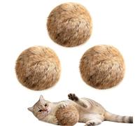 Genérico Rabbit Fur Ball Cat Toy, Rabbit Fur Ball Soft Plush Lightweight Furry Interactive Cat Toy for Chasing, Furry Catnip Toyball, Washable & Fun to Indoor Exercise (3Pcs)