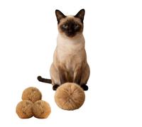 Genérico Rabbit Fur Ball Cat Toy, Soft Fluffy Rabbit Fur Cat Toys for Cats, Furry Catnip Toy Ball Washable and Fun to Chasee Suitable for Indoor Play (3PC)