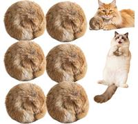 Genérico Rabbit Fur Ball Cat Toy,Soft Fuzzy Cat Toy Ball,Washable & Fun Large Size Furry Catnip Toys Balls for Bunny Kicks & Chase Games,Indoor Exercise & Bonding (6 Pcs)