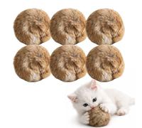 Genérico Rabbit Fur Balls Toys for Cats, Fluffy Cat Balls Soft Fuzzy Ball for Kitty Pets Kitten Chase Quiet Play, Indoor Exercise & Bonding (6Pcs)