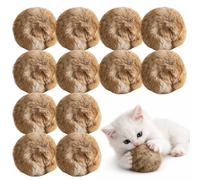 Genérico Rabbit Fur Balls Toys for Cats, Fluffy Cat Balls Soft Fuzzy Ball for Kitty Pets Kitten Chase Quiet Play, Indoor Exercise & Bonding (12Pcs)