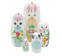 Genérico Rabbit Nesting Dolls - Wooden Easter Bunny Set Nesting Dolls | Educational Kids Toys Boys Girls 5pcs Layers Ñesting Ďolls, Spring Holiday Decor Bedroom Playroom Living Room Creativity Gift