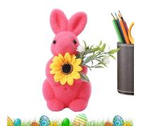 Genérico Rabbit Ornament | Spring Home Decor | Flocked Bunny Statue | Artificial Foam Rabbit Figure For Living Room Bedroom Festival Gift Table Decoration
