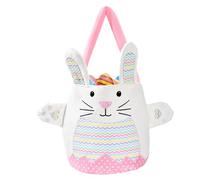 Genérico Rabbit Tote Bag Bucket Egg Hunting, Reutilizable Bunny Tote Bags with Handles, Spring Rabbit Design, Candy Container for Boys and Girls, Easter Hunt Parties Supplies