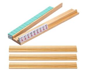 Genérico Racks De Mahjong | 4 Piezas Antideslizantes de Madera | Kit Soportes para Fichas Mahjong Viajero - para El Campamento Picnic Noche Juegos y Reunión y Clubs Al Aire Libre