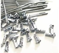 Genérico Radios de Acero para Bicicletas 36 unids/Lote radios de Bicicleta eléctrica 12G diámetro 2,5mm Longitud 70-200mm Acero con pezones(70mmX2.5mm)