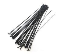 Genérico Radios de Acero para Bicicletas Radios de Carreras Tiro Recto con Curva en J Acero Inoxidable Triple conificado Negro 14 g, 2,0 a 1,5 Rayos(50pcs J Bend)
