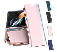 Genérico Radujy/Lovreko Luxury Electroplated Leather Magnetic Phone Case, Anti-Fall Leather Case, with Phone Stand and Pen Slot, Flip Cases for Galaxy Z Fold 4/5/6/7 (Pink,Z Fold 2)
