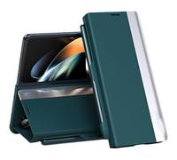 Genérico Radujy/Lovreko Luxury Electroplated Leather Magnetic Phone Case with Phone Stand and Pen Slot, Anti-Fall Leather Cases for Galaxy Z Fold 4/5/6/7 (Green,for Z Fold6)