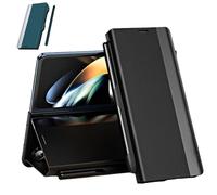 Generico Radujy/Lovreko Luxury Electroplated Leather Magnetic Phone Case with Phone Stand and Pen Slot, Flip Phones Magnetic Pen Slot Case for Galaxy Z Fold7/6/5/4 (for Z Fold 5,Black)