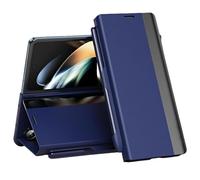 Genérico Radujy/Lovreko Luxury Electroplated Leather Magnetic Phone Case with Phone Stand and Pen Slot, Anti-Fall Leather Case for Galaxy Z Fold 5/6/7 (Blue,for Z fold2)