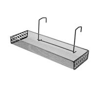 Genérico Railing Planter - Iron Flower Box Container, Hangable Shelf with Brackets, Slotted Base Drainage, Weight Distributing Support Function, Outdoor Gardening Accessory for Balcony Garden