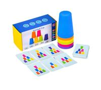 Genérico Rainbow Staacking Cups | Rainbow Cup Tower Stacker for Early Educaation | Play and Leaarn Numbers Activity Toy, Kids Boys Girls Set