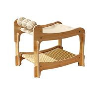 Genérico Raised Cat Bed 2-Layer Elevated Breathable Wooden Washable