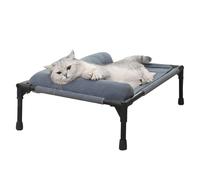 Genérico Raised Dog Bed, Outdoor Pet Bed with Pillow, Breathable Mesh, Washable Furniture for Outdoors Indoors, Camping, Patio, Sunbathing, Travel, 17.72x25.98x6.69 Inches, Gray and Blue