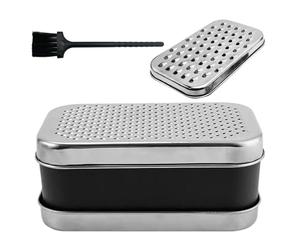 Generico Rallador para queso | con cepillo para limpieza picadora manual | Rallador con recipiente, para cebolla, patata, pepino, zanahoria, preparación de comidas en casa y restaurante