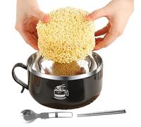 Genérico Ramen Noodle Bowl - Box de acero inoxidable Container de almacenamiento de alimentos Recipiente de fideos | Accesorios de dormitorios de la sala de gran capacidad | Tazón de sopa cómodo