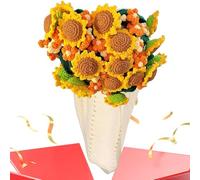 Genérico Ramo de Manta de Flores: Manta de Ganchillo de Girasol Tejida a Mano, Mantas Florales Decorativas, Envoltura de Suave, artículo de Regalo cálido y, Textil artístico único para decoració