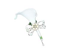 Generico Ramo de novia Whitney White - Colección de calas en cascada Lilies of the Valley Wedding(C)