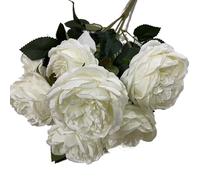 Genérico Ramos De Rosas Artificiales Francesas, Rosas Multicolores, Decoración para Bodas, No Requieren Mantenimiento, Listos para Usar Nada Más Sacarlos De La Caja (Milky White)