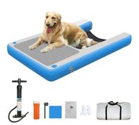 Genérico - Rampa elevada plegable para perros, flotador inflable para piscina, escalera flotante para perros, plataforma antideslizante de espuma EVA con cuerda de tracción