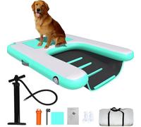 Genérico - Rampa elevada plegable para perros, flotador inflable para piscina, escalera flotante para perros, plataforma antideslizante de espuma EVA con cuerda de tracción
