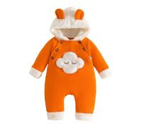 Genérico Rana Bebé Niño Niña Manga Larga Bordado Cartoon Capucha Polar Recién nacido Edad 3-9 Meses (Naranja, 6-9 meses)