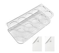 Genérico Range Flacons Frigo 10 Compartiments - Design Haute Qualité Transparent Résistant | Organisateur Mural Gain De Place | Pour Réfrigérateur Plan De Travail, Appartement Maison Salon Dortoir