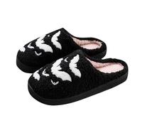 Genérico Range Zapatos Colgantes Armario Zapatillas de algodón impresas de vacaciones para parejas, zapatillas calientes para hombres y mujeres en casa Zapatos Moda Rosa, Le Noir, 43 EU