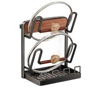 Genérico Rangement Cuisine - 25,5-37,5cm Porte-Couverts Support | Couvercle Cuisine 2/3 Niveaux Rangement Planche À Découper Avec Égouttoir, Organisateur Ustensiles Plan De Travail Maison