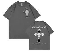 Genérico Rapador Cruz Cafune Camiseta con Estampado de Doble Cara Men Mujeres Fashion Hip Hop Camisetas de Manga Corta Summer Informal (F S)