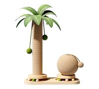 Generico Rascador para gatos - Madera de sisal 38 x 45 cm | Rascador para gatos alto con juego interactivo Cute Cat Tree Tower Toy | Casa Cumpleaños Halloween Familia Animal