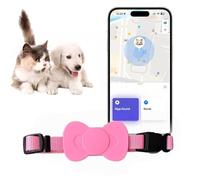 Genérico Rastreador de Gatos Collar GPS para Gatos y Perros medianos y Grandes, rastreador de Perros, rastreador de Mascotas, sin cuota mensual, (Compatible con iOS/Android)