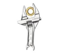 Genérico Ratchet Wrench - Mango corto ancho Jaw Adjustable Plumbing Wrench, No Marring Aluminio Alloy Basin & Drenin Pipe Tool For Tight Under Sink Spaces | Silver
