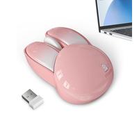 Genérico Ratón Conejito - Tierno 2,4G Silencioso Inalámbrico con Receptor USB | Сlic Callado Sin Cable Diseño Animal para PC Computadora Portátil Chicas, Mujeres, Uso Oficina