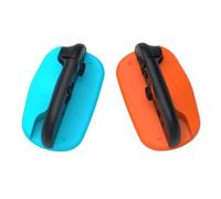 Genérico Ratón controlador para juegos 2PC, mini ratones ergonómicos portátiles con agarre izquierdo + derecho, soporte controlador y funda para Switch 2 para J-Con (Azul-Naranja)
