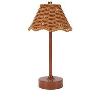 Genérico Rattan Illumination - Interlaced Glow, 32cm Stylish Desk Fixture for Nightstand Reading, Artificial Lamp with Rechargeable Dimming, Room Accent, Bedside Beacon for Home and Office