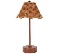 Genérico Rattan Table Lamp, 120-Lumen Rechargeable Dimmable Desk Light | Wireless Bedside Lamp with Artificial Rattan Design for Reading, Nightstand, Living Room, Office and Kitchen