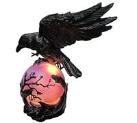 Genérico Raven Lamp - Violet LED Crow Light | ABS Gothic Fantasy Home Decor | Mysterious Desk Illumination For Bedroom, Living Room, Dorm, Apartment, And Nightstand Decoration