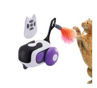 Genérico RC Cat Toy, Smart Cat Car, Kittens Automatic Exercise Figurine, 4.72x2.91x1.97 in Interactive Design Accessory, Feather Kitten Plaything for Indoor Play, and Entertainment