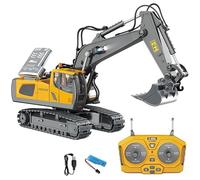 Genérico RC Excavadora, Camiones Comando El Sitio Conquistar La Suciedad, Excavadoras de Control Remoto con 360 Rotación, RC Camiones y Dump Truck Set para Adultos, Material de Aleación