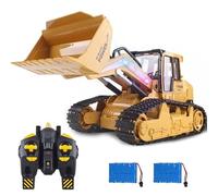 Genérico RC Minicargadora Camión de Construcción 1/14 Control Remoto Bulldozer Crawler con Luces 9 Canales RC Cargador Frontal 360° Rotación 2.4G Ingeniería Vehículo Excavadora