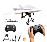 Genérico RC Paper Airplane Kit with Gyro Stabilizer, Remote Control Airplane, DIY RC Airplanes Kit, Foldable Lightweight Glider Tool for Hobbyists and Beginner Flyers (One Battery)